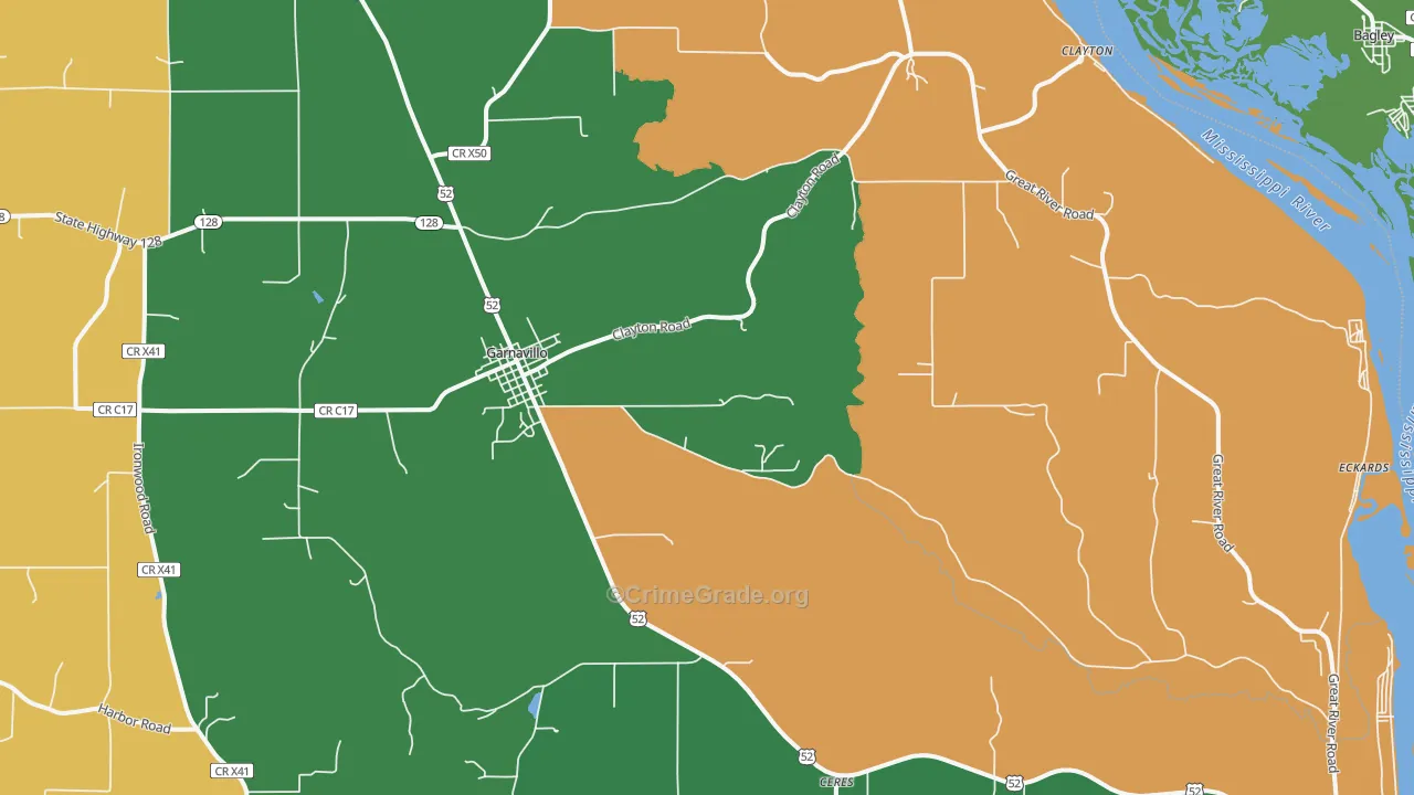 Garnavillo, IA Map of Theft Rates