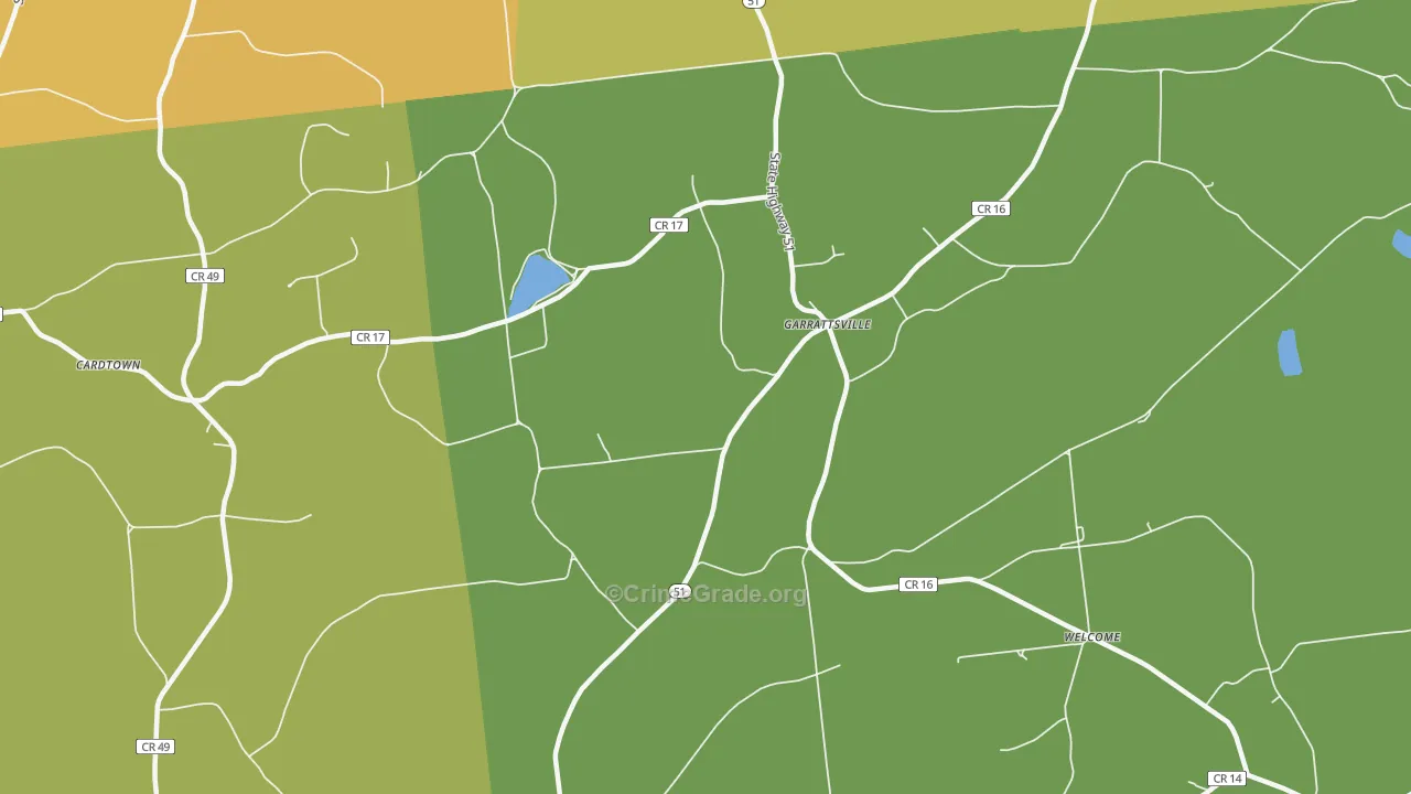 Garrattsville, NY Map of Theft Rates