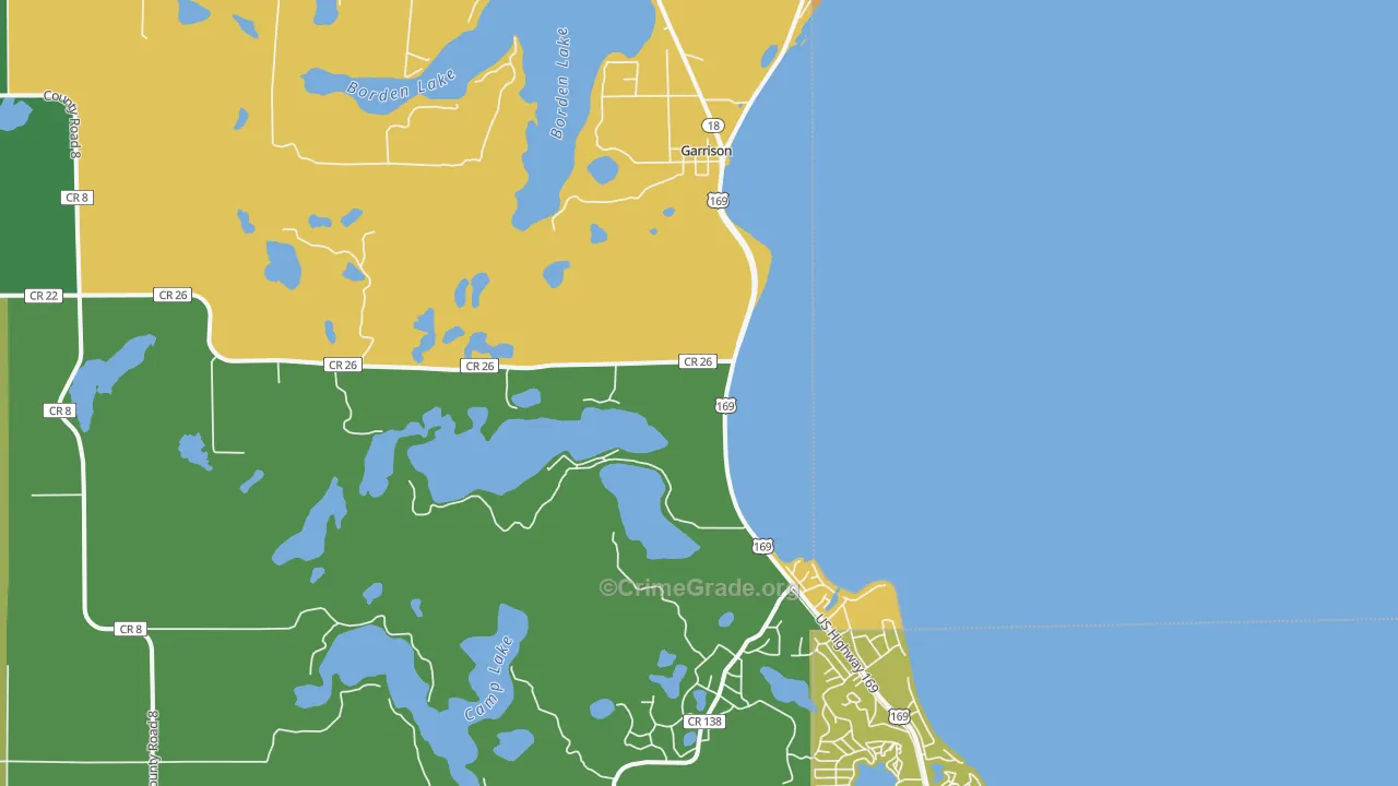 Garrison, MN Map of Theft Rates