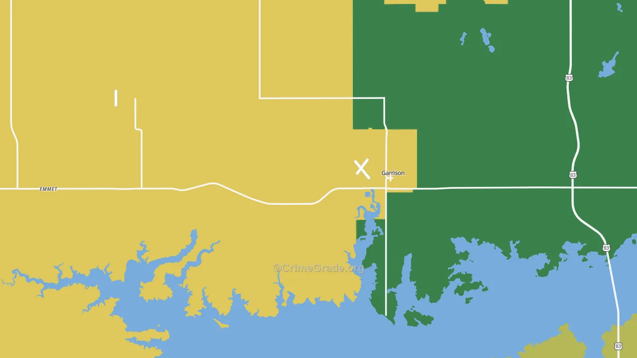 Garrison, ND Map of Theft Rates