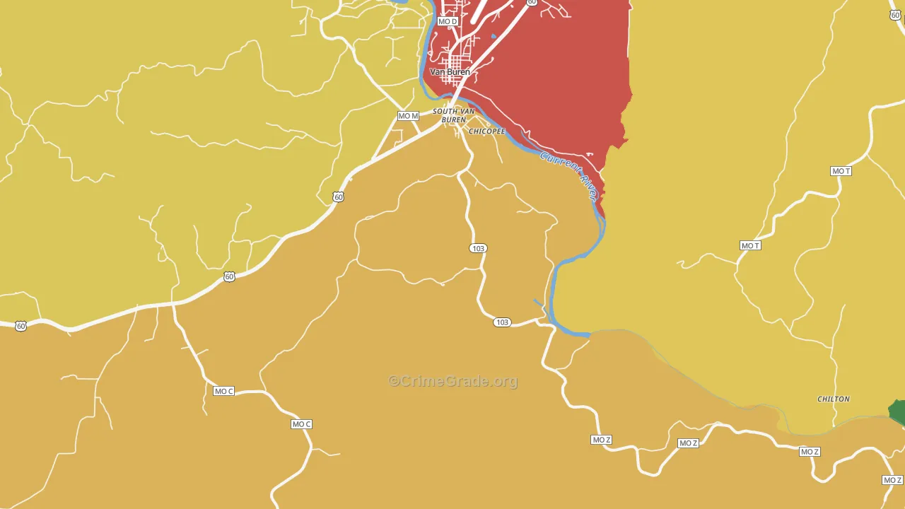 Garwood, MO Map of Theft Rates