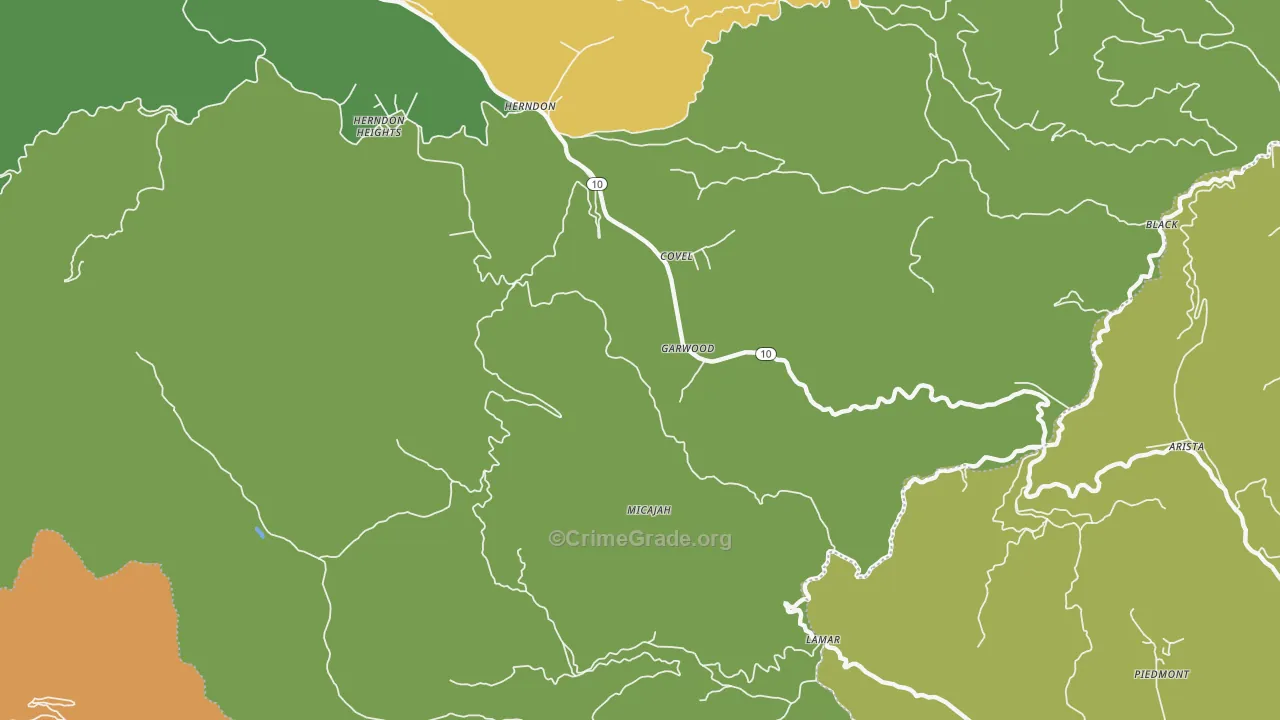 Garwood, WV Map of Theft Rates