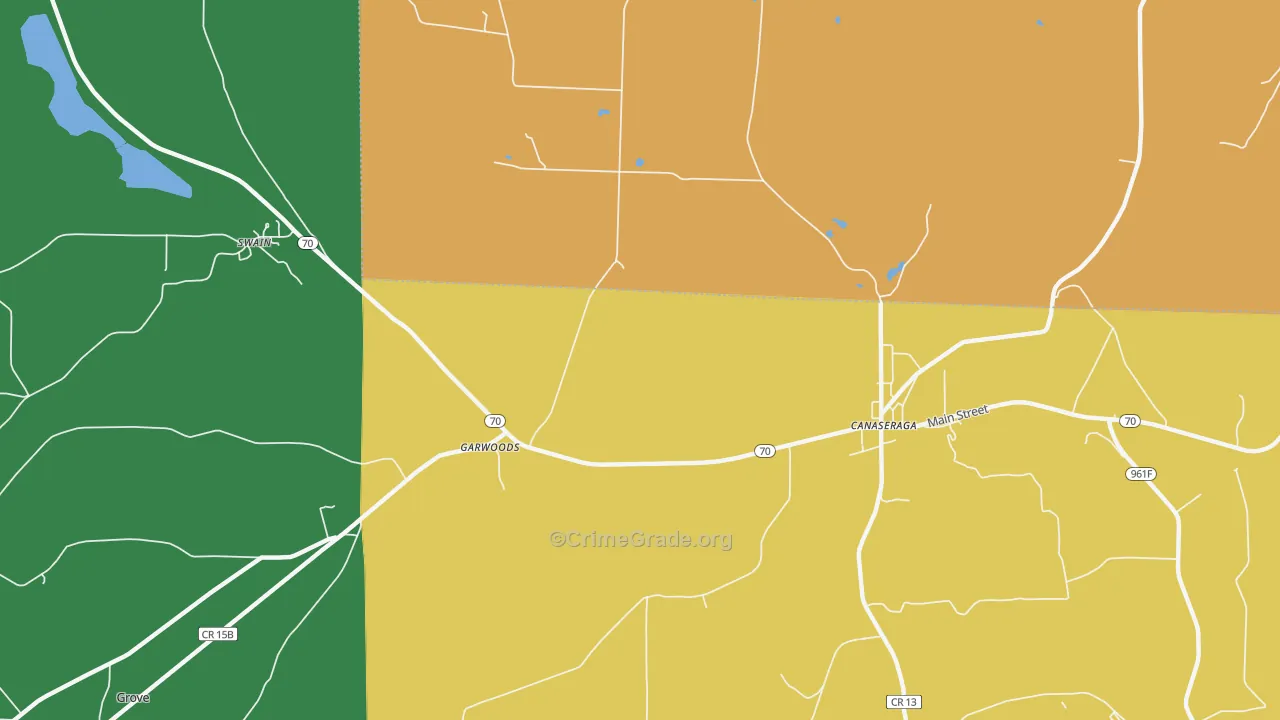 Garwoods, NY Map of Theft Rates