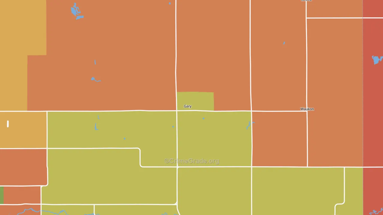 Gary, MN Map of Theft Rates