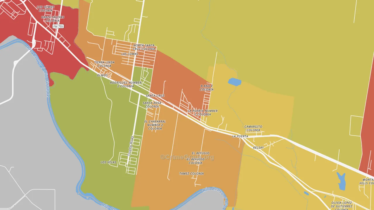 Garza-Salinas II, TX Map of Theft Rates