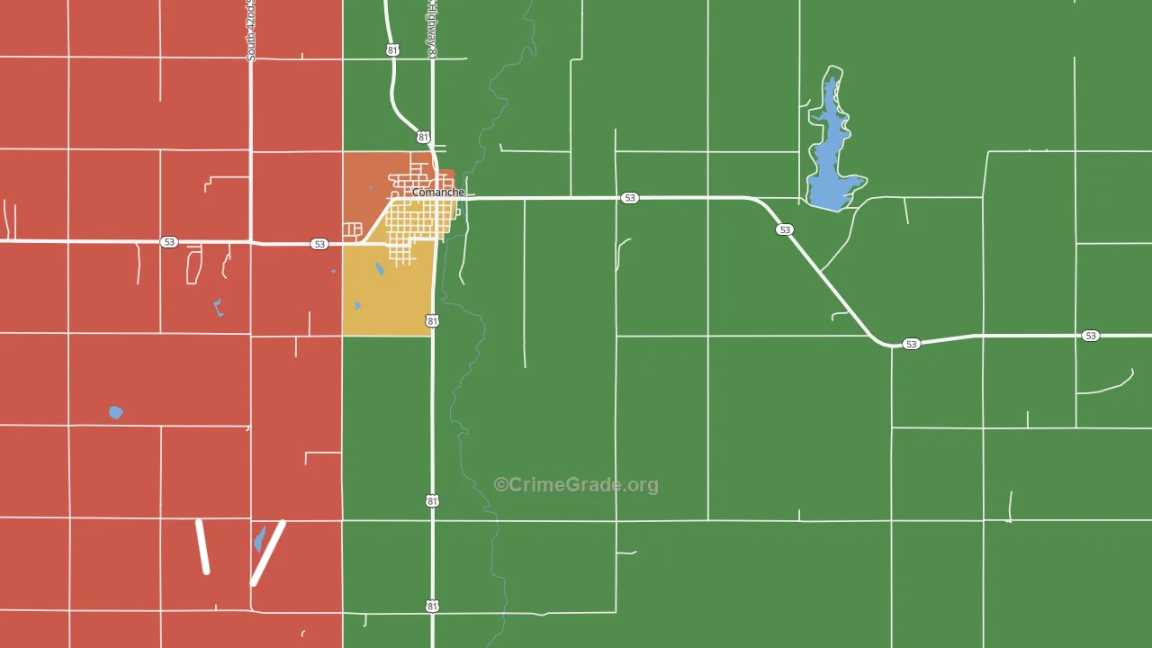 Gas City, OK Map of Theft Rates