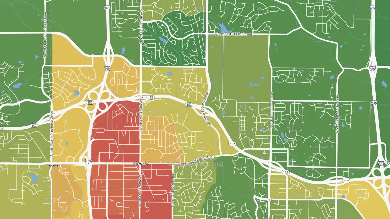 Gashland, Kansas City, MO Map of Theft Rates