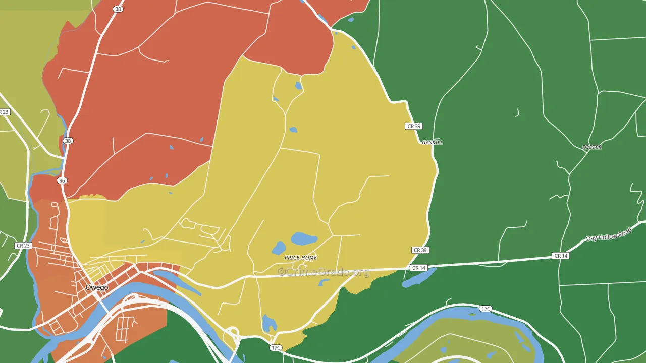 Gaskill, NY Map of Theft Rates