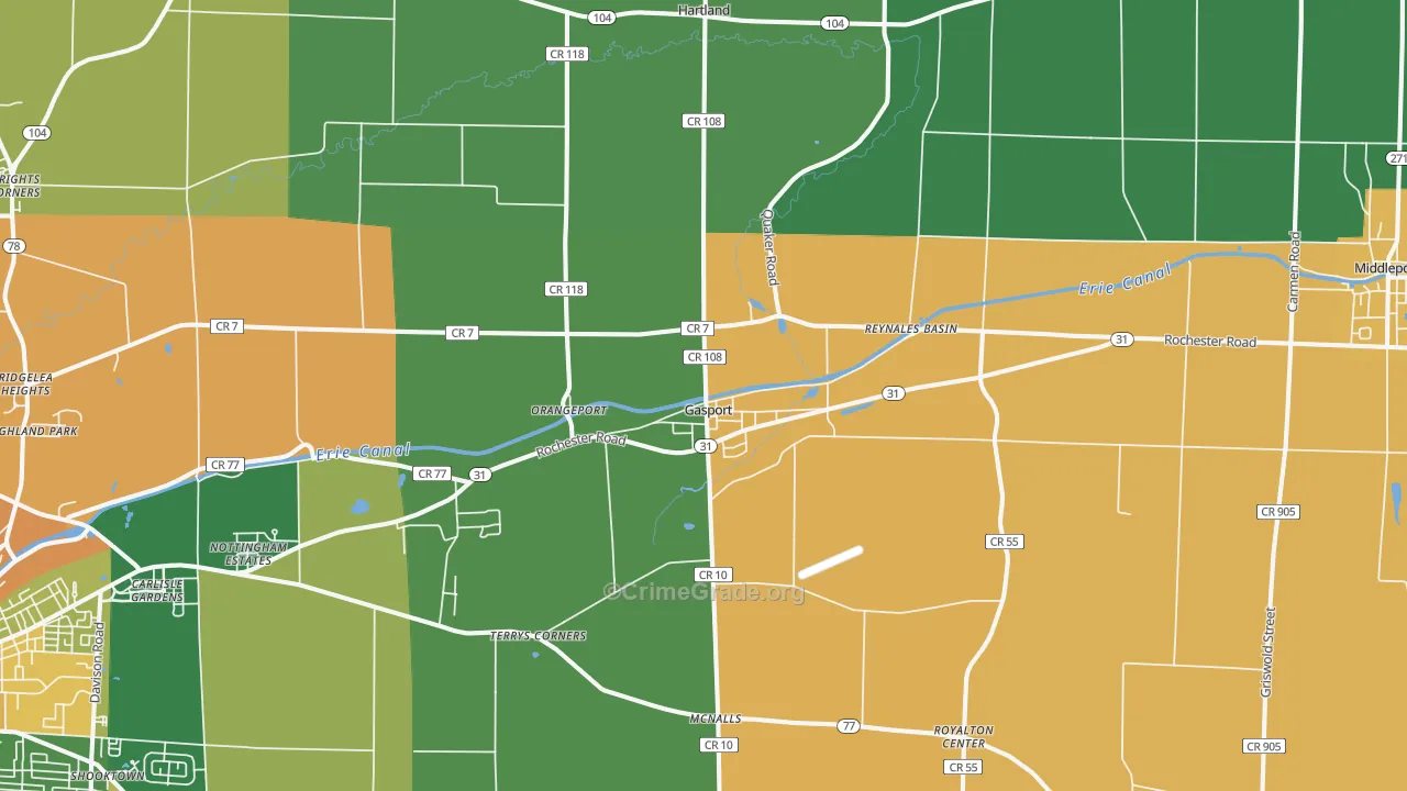 Gasport, NY Map of Theft Rates