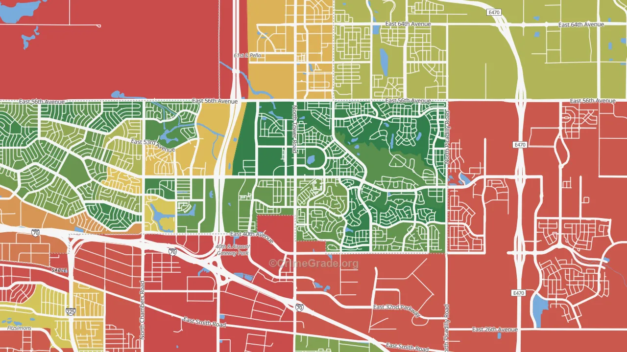Gateway-Green Valley Ranch, Denver, CO Map of Theft Rates