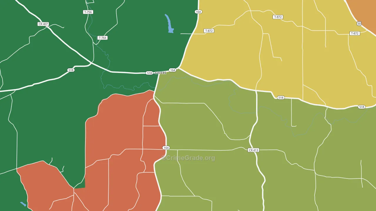 Gavers, OH Map of Theft Rates