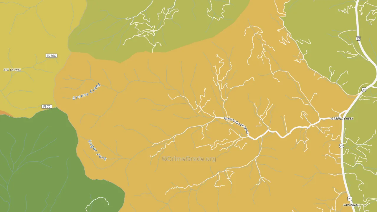 Gay, NC Map of Theft Rates