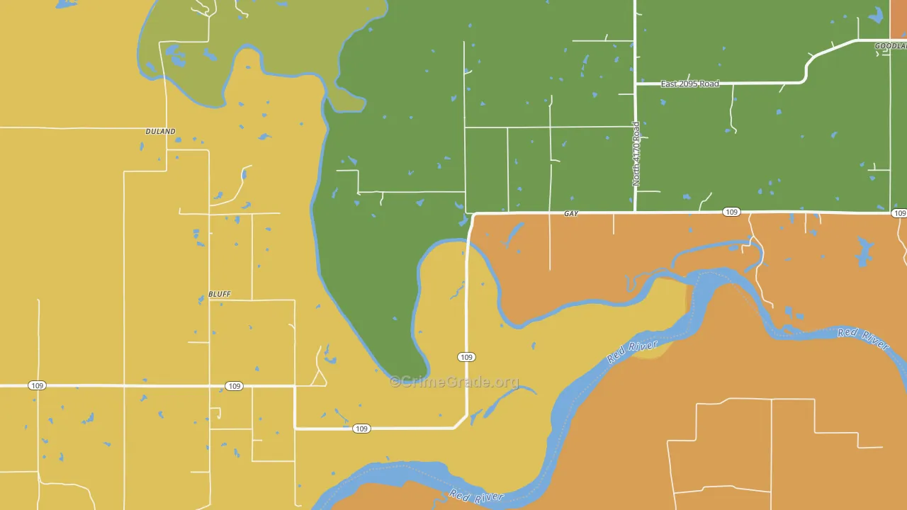 Gay, OK Map of Theft Rates