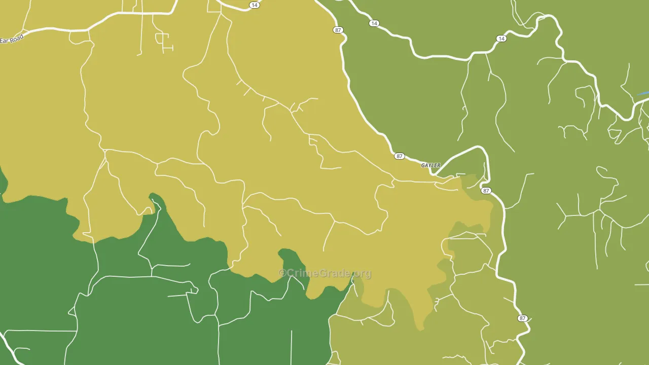 Gayler, AR Map of Theft Rates