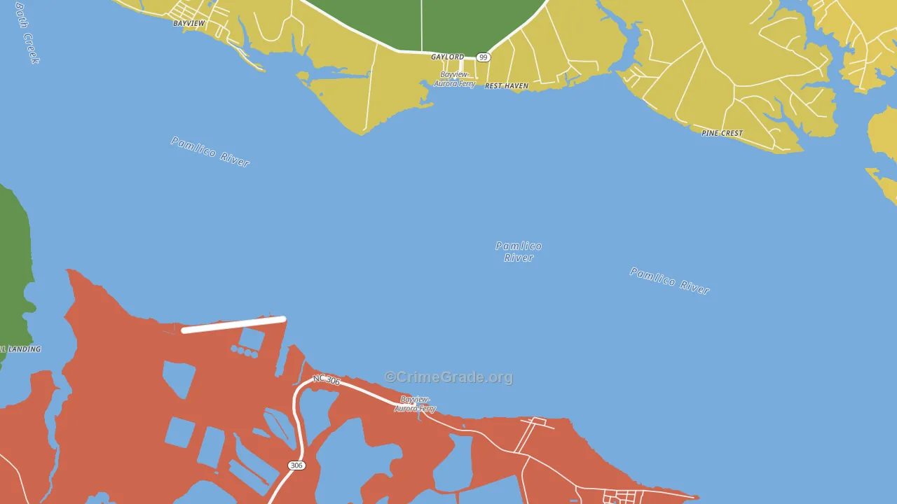 Gaylord, NC Map of Theft Rates