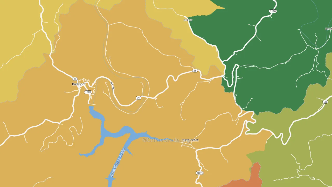 Gays Creek, KY Map of Theft Rates