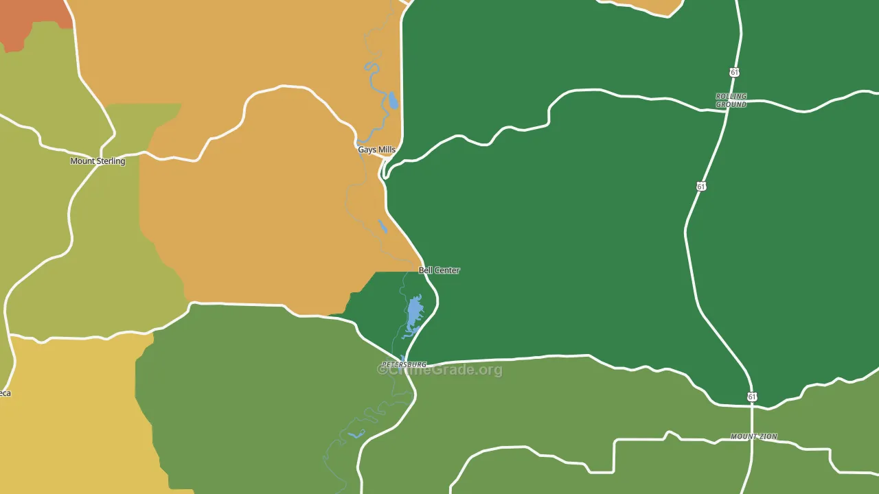 Gays Mills, WI Map of Theft Rates