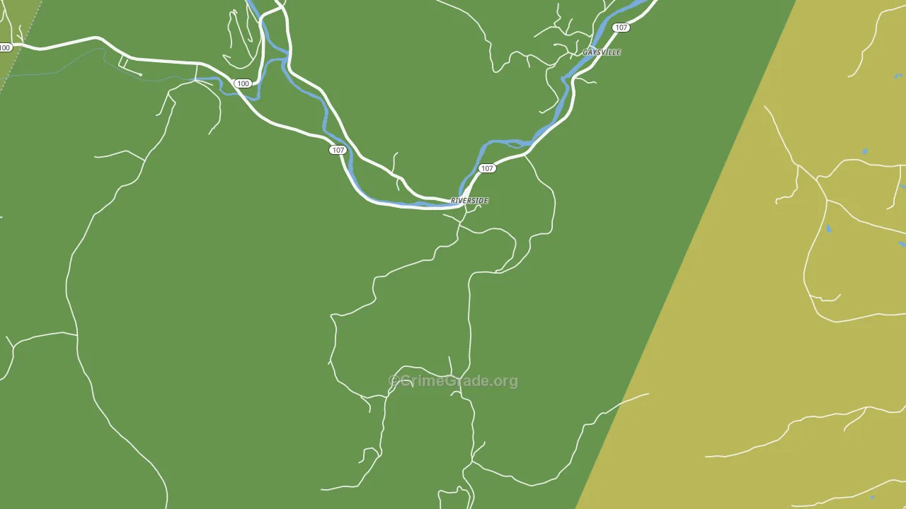 Gaysville, VT Map of Theft Rates