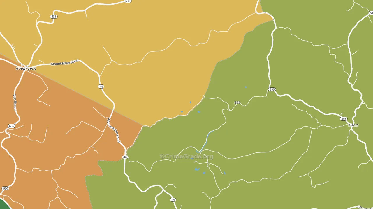 Gee, KY Map of Theft Rates