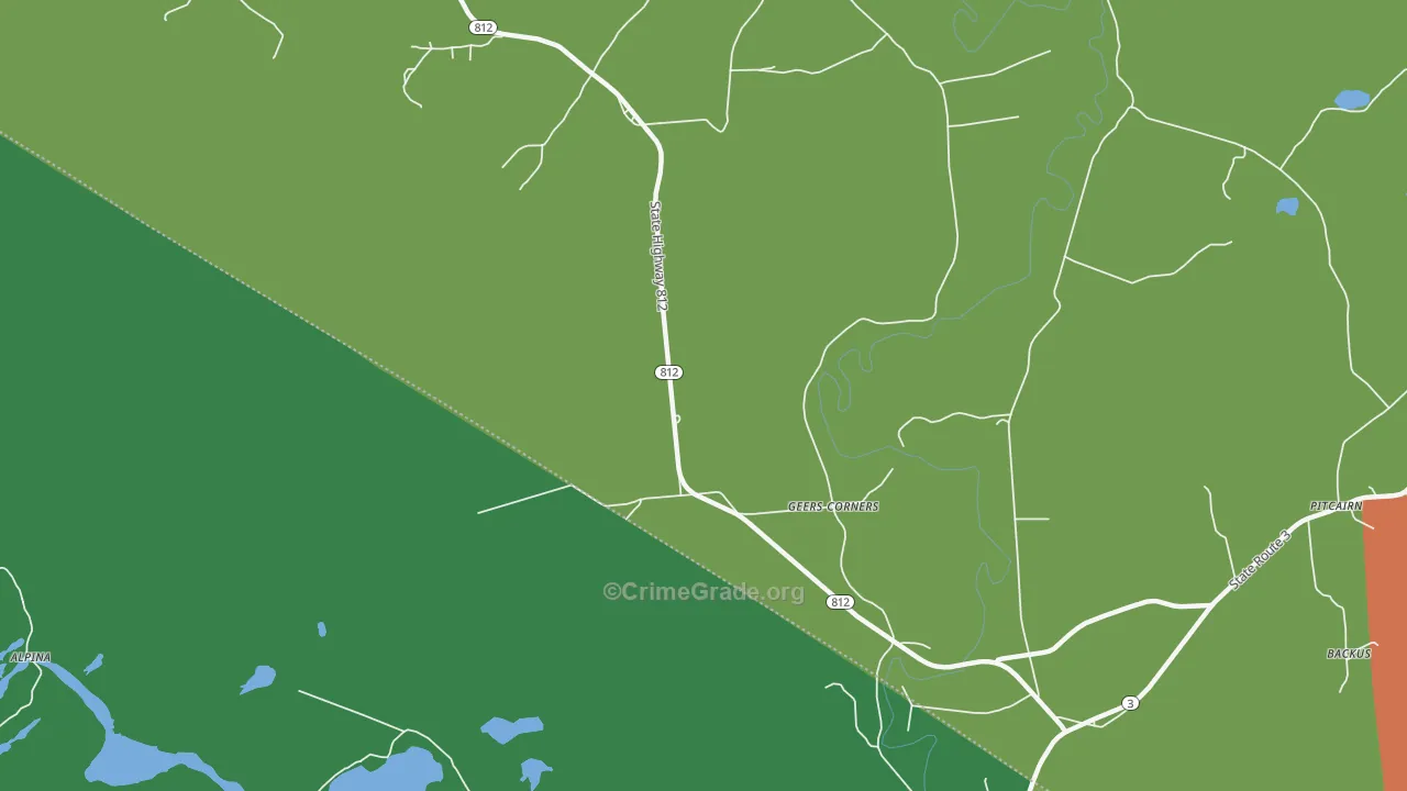 Geers Corners, NY Map of Theft Rates