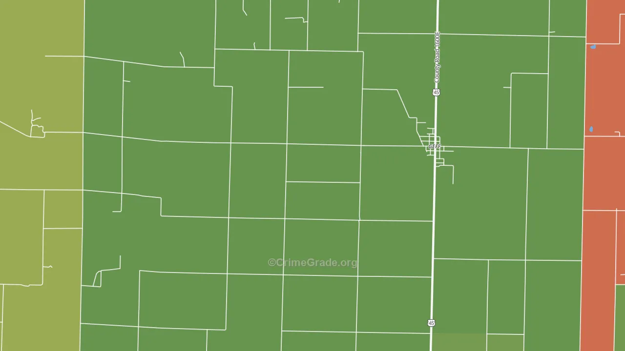 Geff, IL Map of Theft Rates