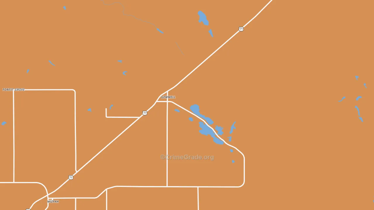 Gemmell, MN Map of Theft Rates