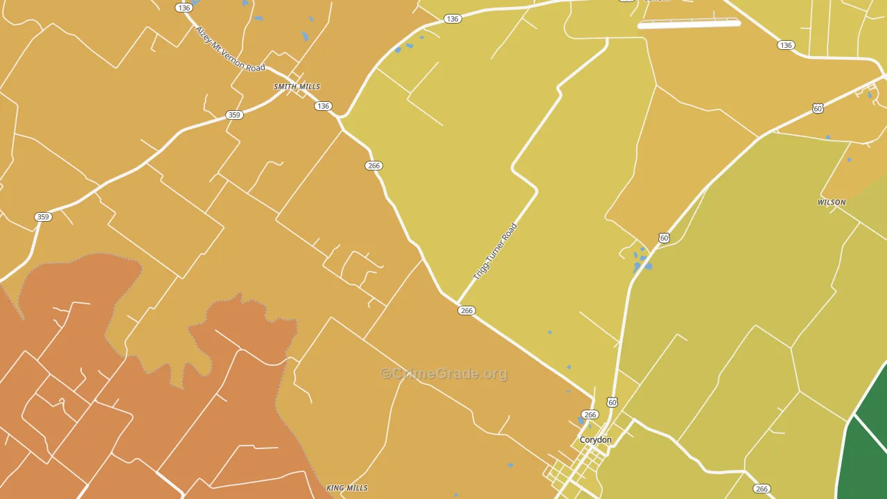 Geneva, KY Map of Theft Rates