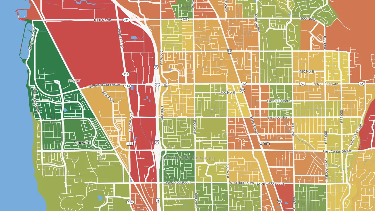 Geneva, Orem, UT Map of Theft Rates