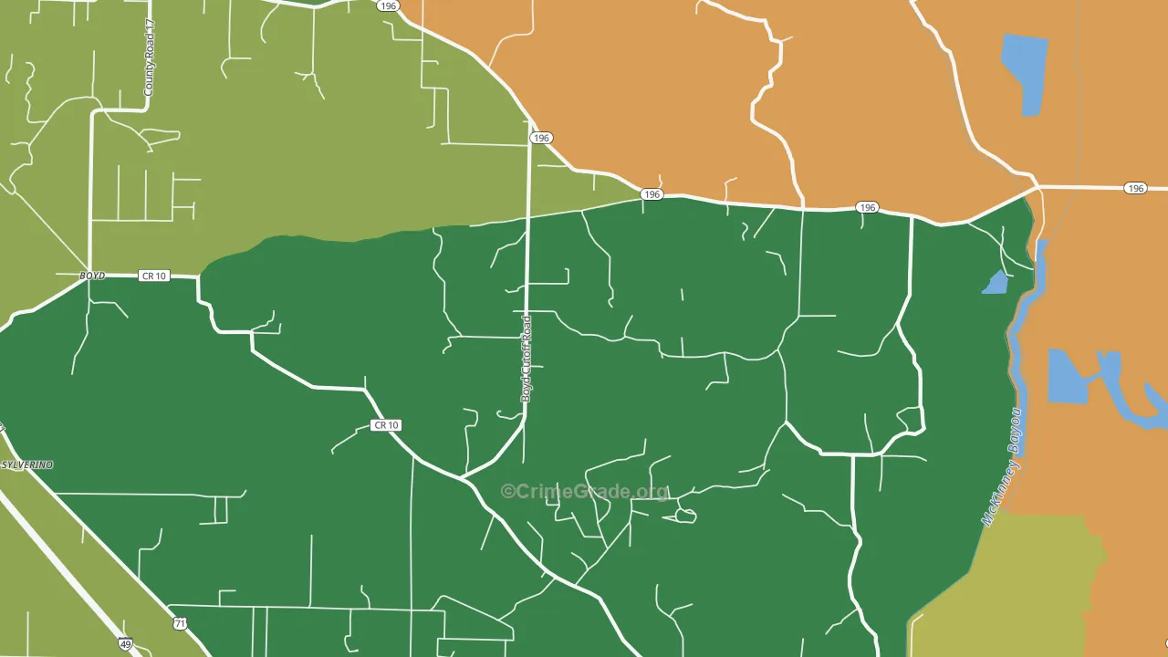 Genoa, AR Map of Theft Rates