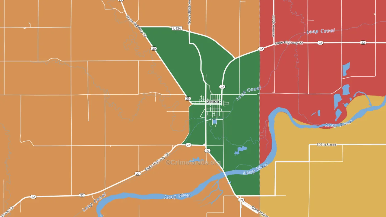 Genoa, NE Map of Theft Rates