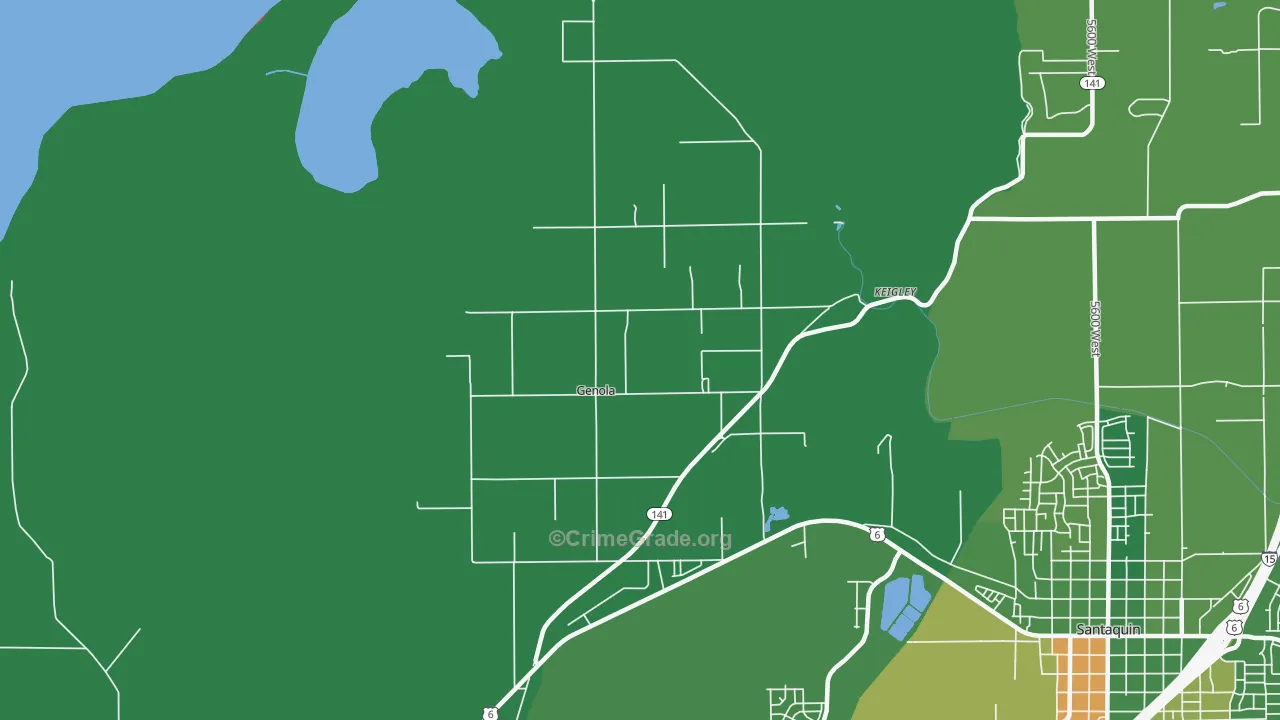 Genola, UT Map of Theft Rates