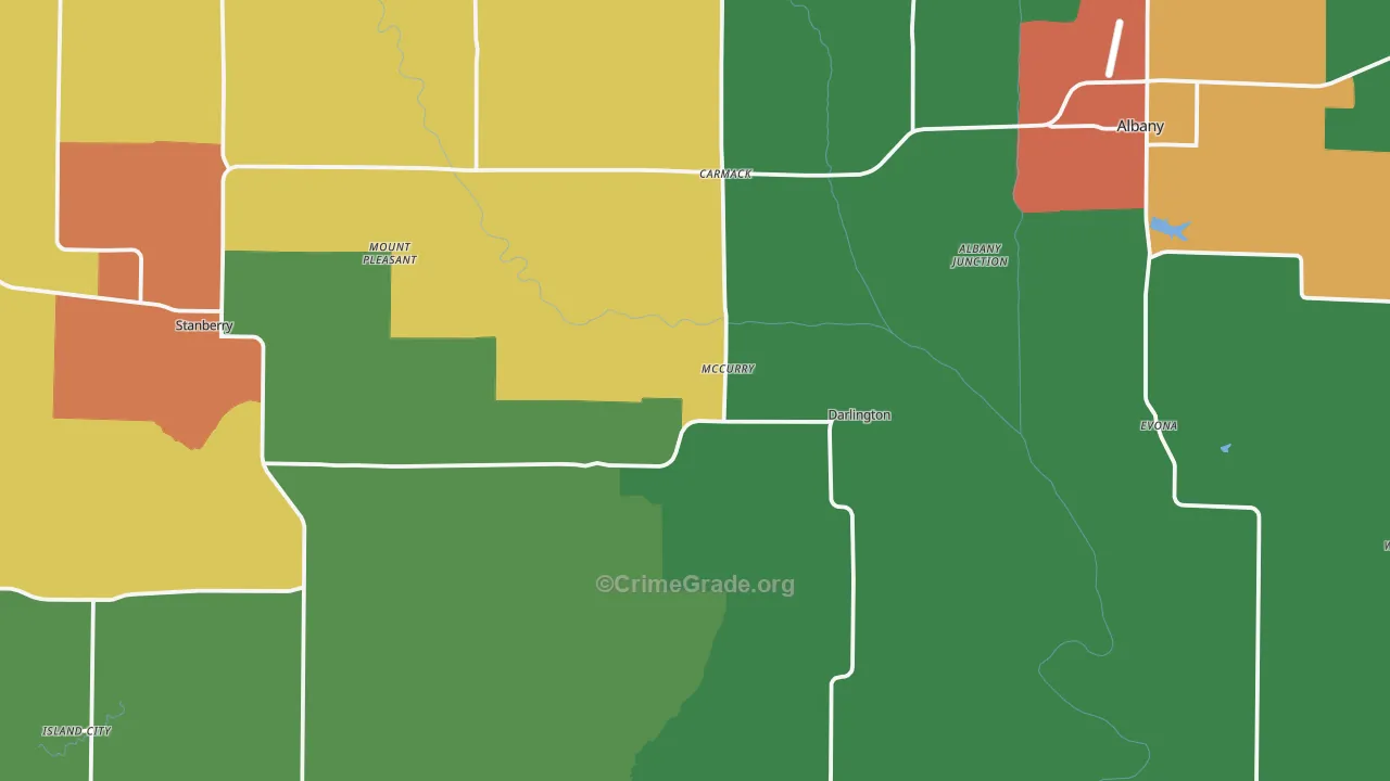 Gentry County, MO Map of Theft Rates
