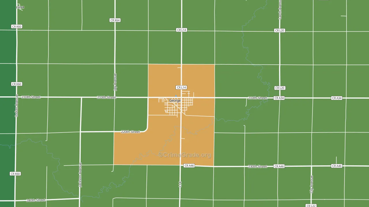 George, IA Map of Theft Rates