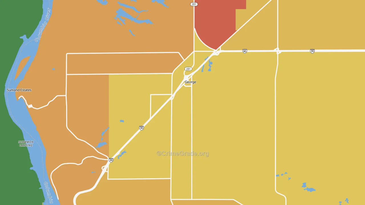 George, WA Map of Theft Rates