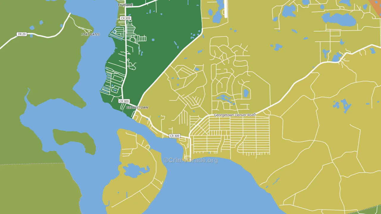 Georgetown, FL Map of Theft Rates