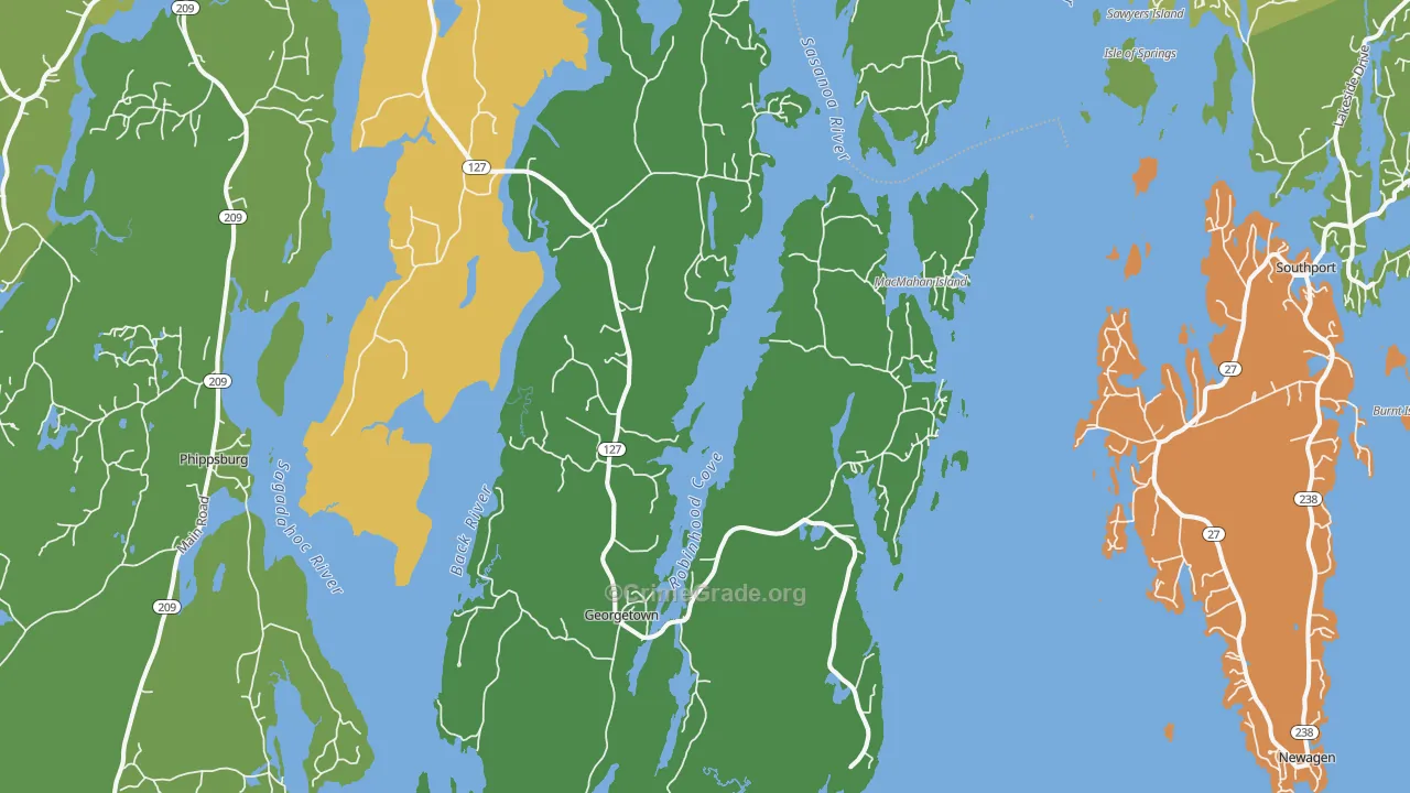 Georgetown, ME Map of Theft Rates