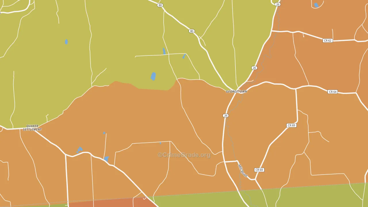 Georgetown, NY Map of Theft Rates