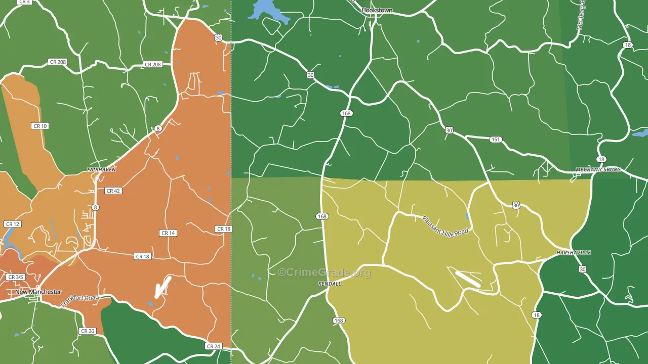 Georgetown, PA Map of Theft Rates
