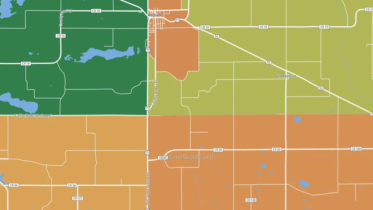 Georgeville, MN Map of Theft Rates