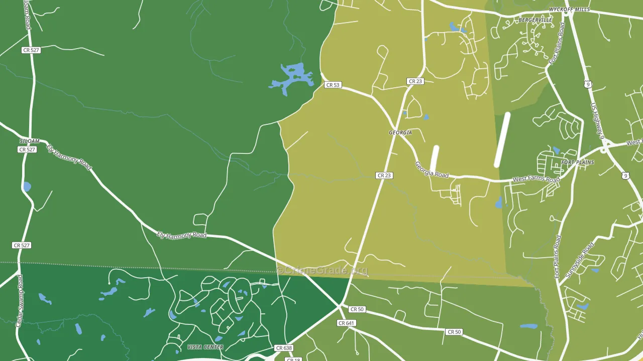 Georgia, NJ Map of Theft Rates