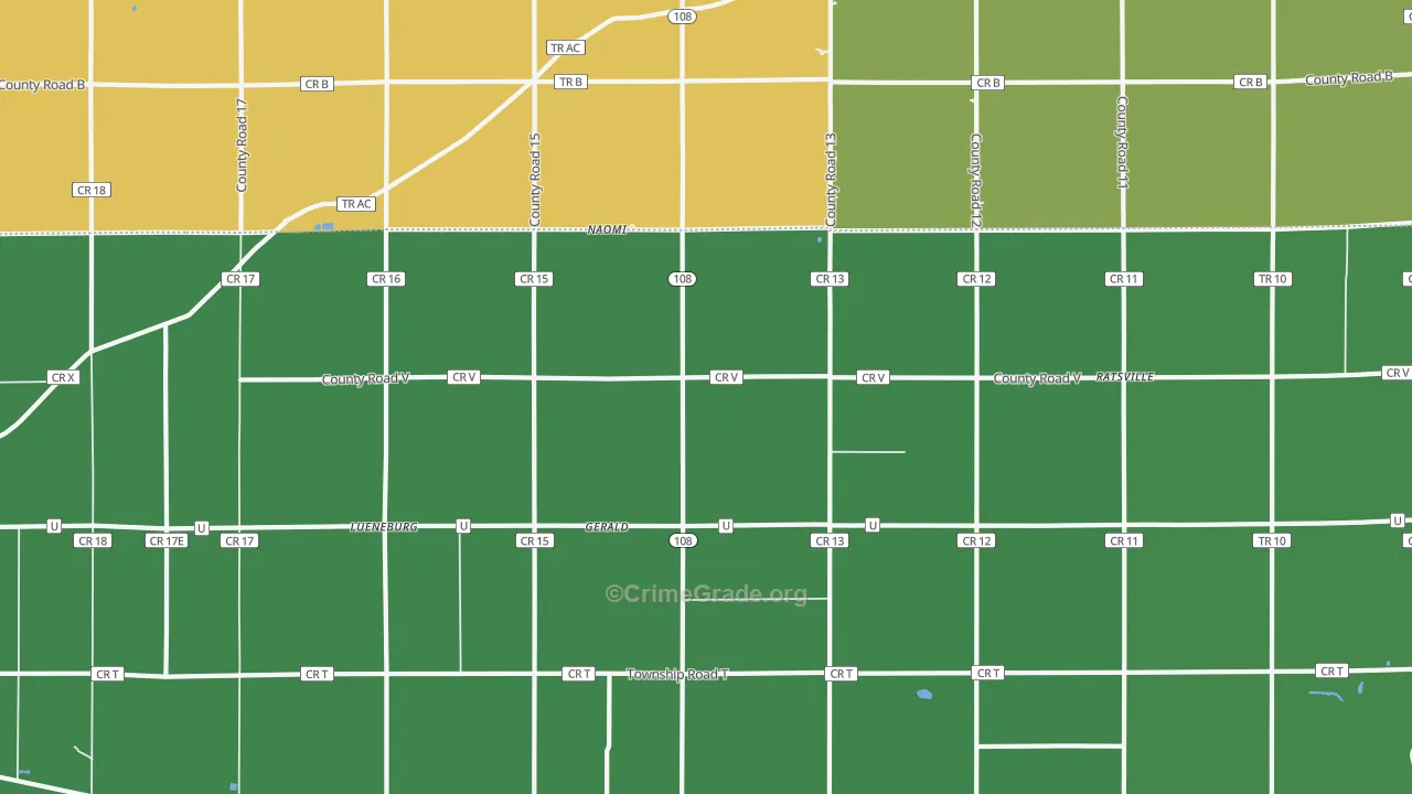 Gerald, OH Map of Theft Rates