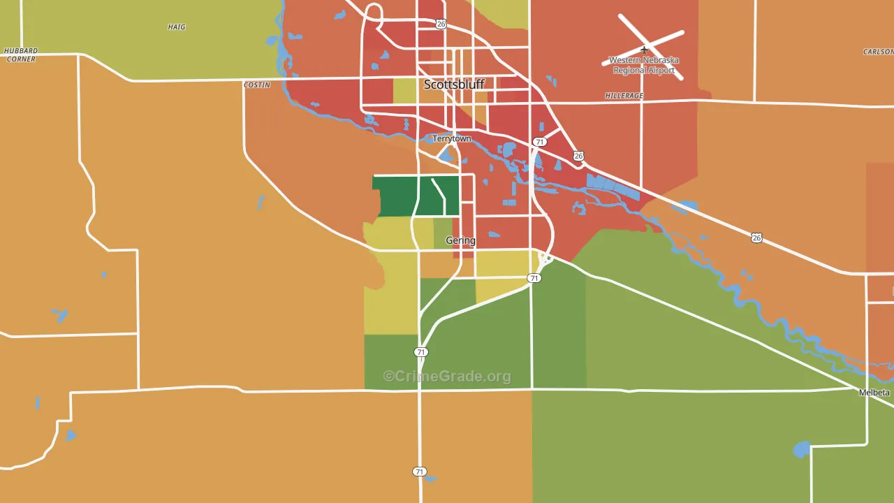 Gering, NE Map of Theft Rates