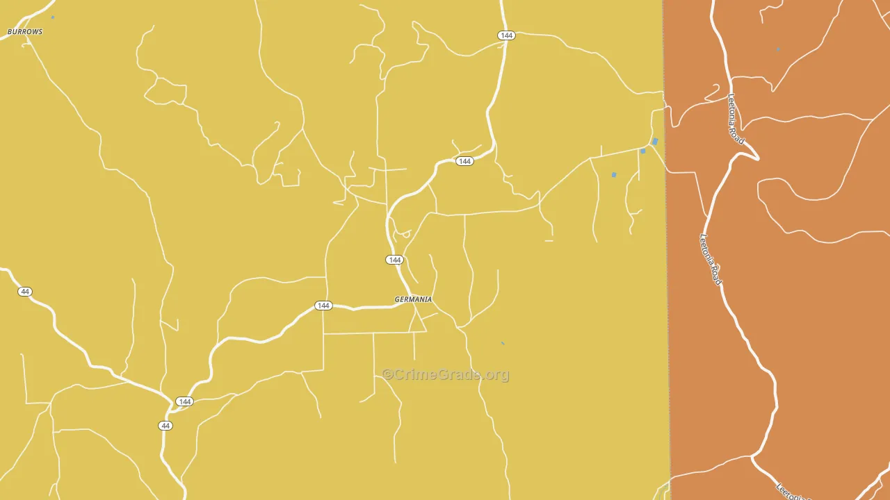 Germania, PA Map of Theft Rates