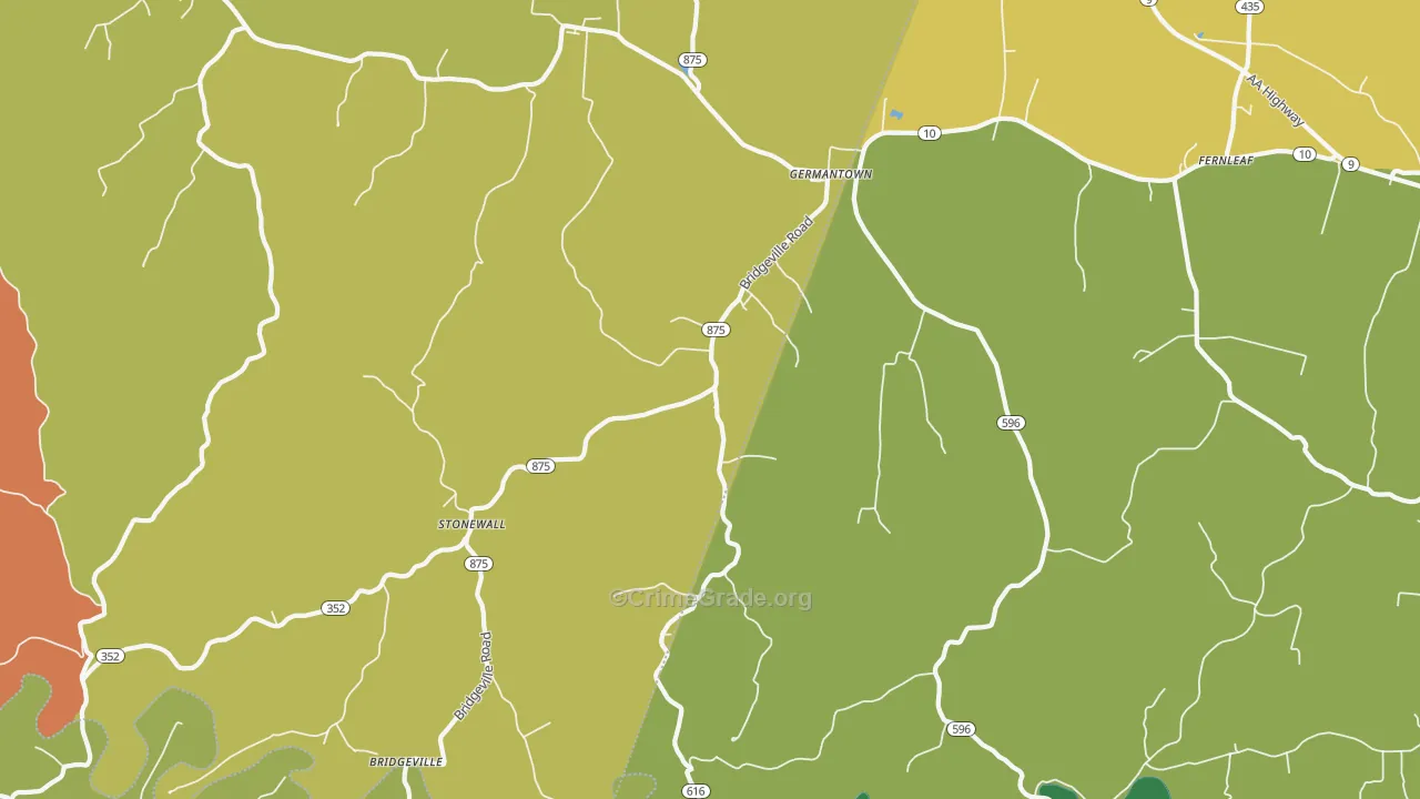 Germantown, KY Map of Theft Rates