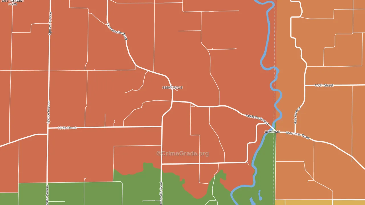 Germanville, IA Map of Theft Rates