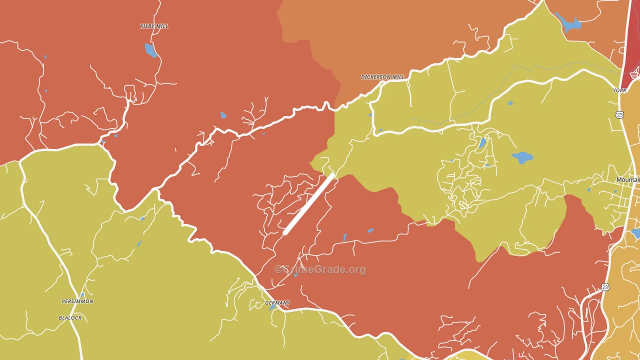 Germany, GA Map of Theft Rates