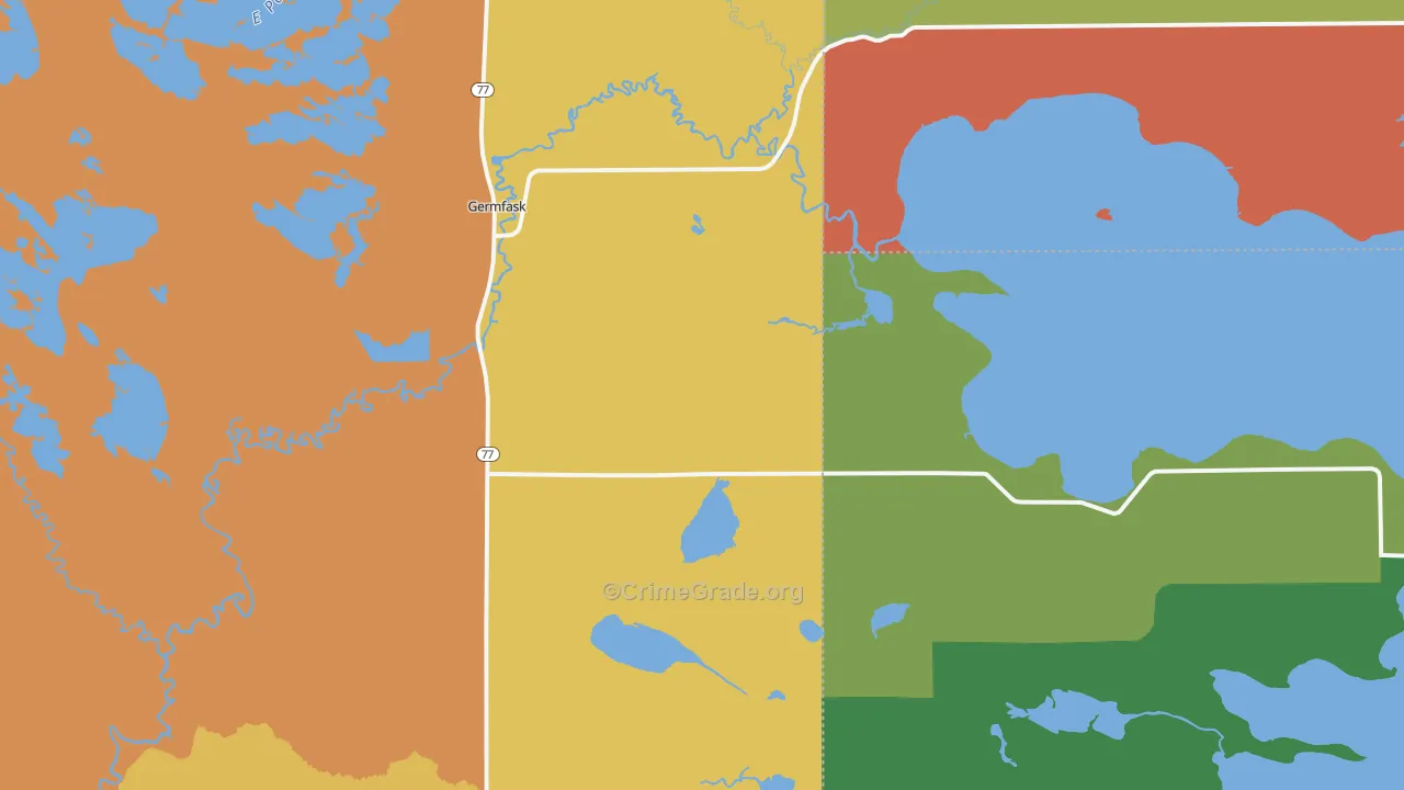 Germfask, MI Map of Theft Rates