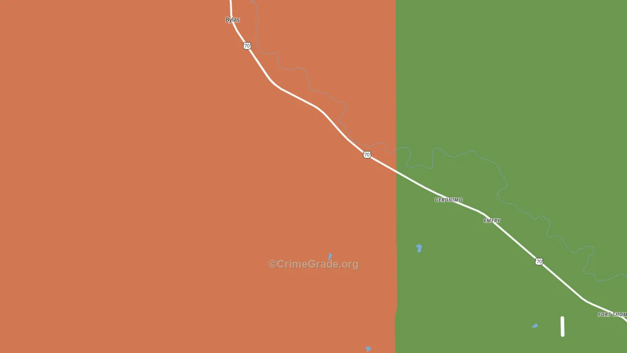 Geronimo, AZ Map of Theft Rates