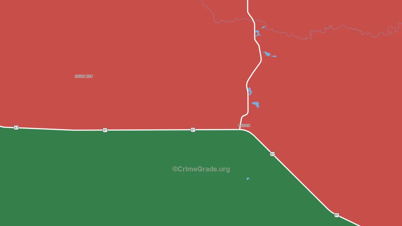 Geyser, MT Map of Theft Rates