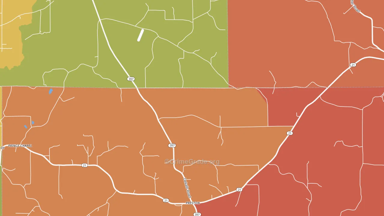 Gholson, MS Map of Theft Rates